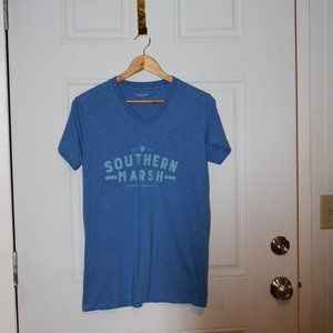 Southern Marsh Blue Short Sleeve Women's T-Shirt Size Large